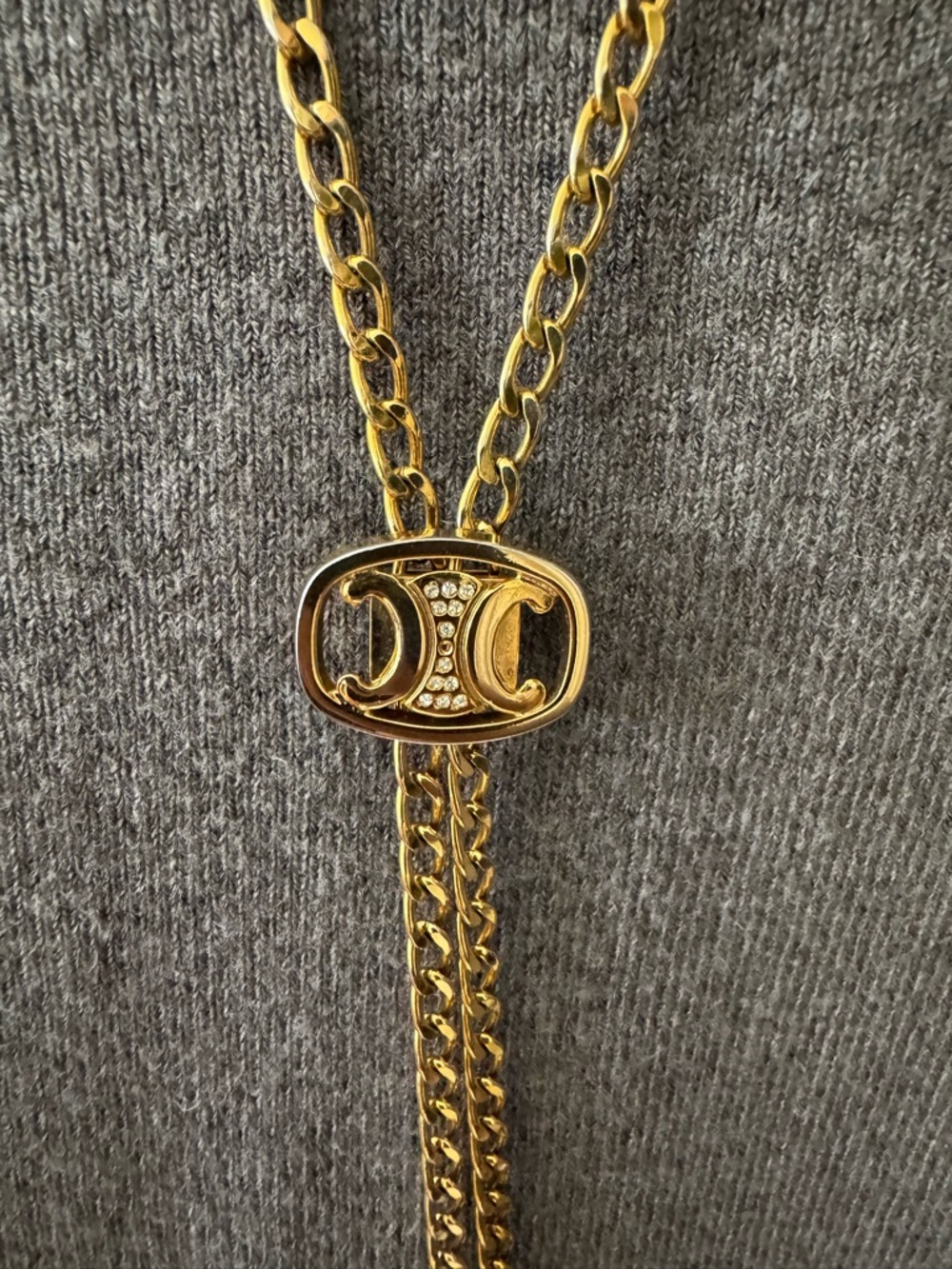 Celine Vintage Triomphe Long Chain Necklace - Picture 4 of 8